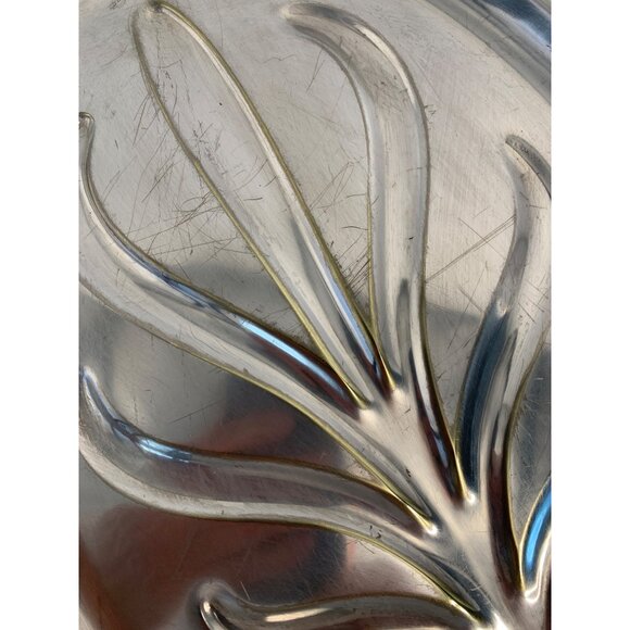 XL Wm Rogers Silver-Plate Oval Serving Platter Tree of Life 18"x13" 8923 - Picture 3 of 6